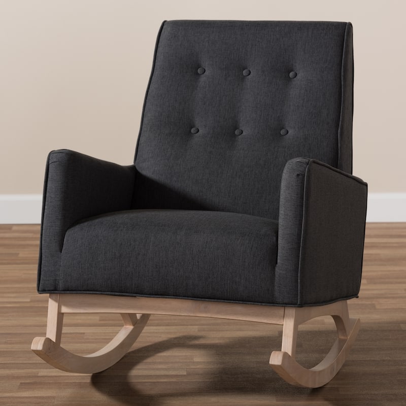 Mid-century Fabric Rocking Chair by Baxton Studio