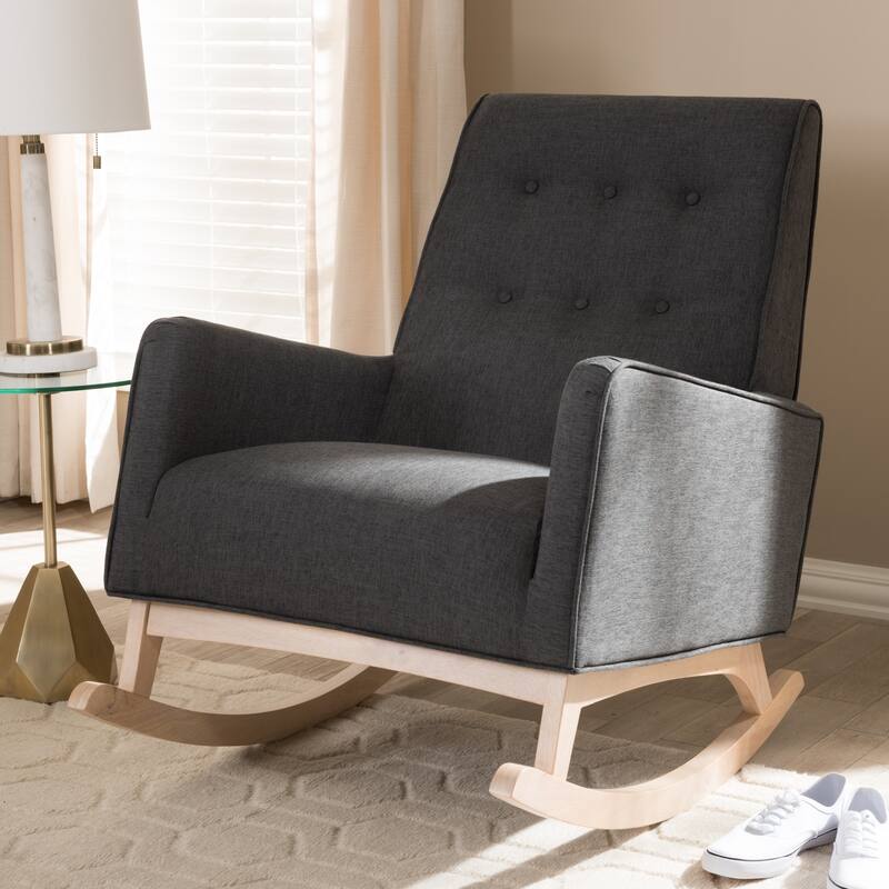Mid-century Fabric Rocking Chair by Baxton Studio