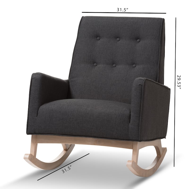 Mid-century Fabric Rocking Chair by Baxton Studio