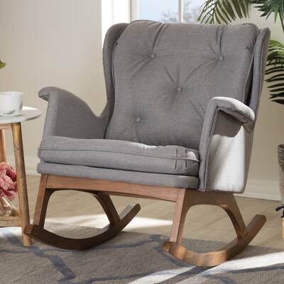 Mid-century Fabric Rocking Chair by Baxton Studio