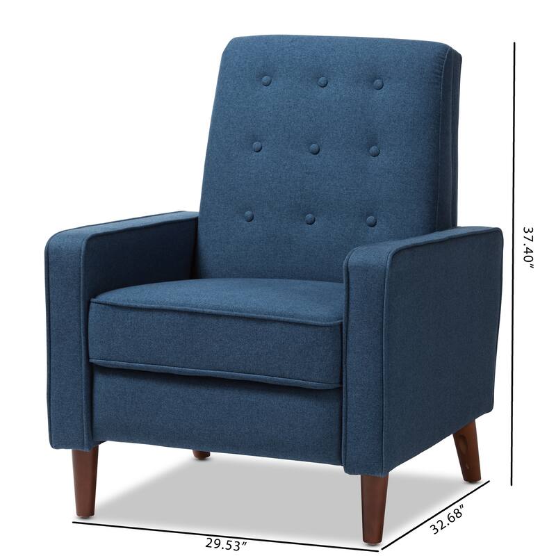 Mid-century Fabric Recliner by Baxton Studio