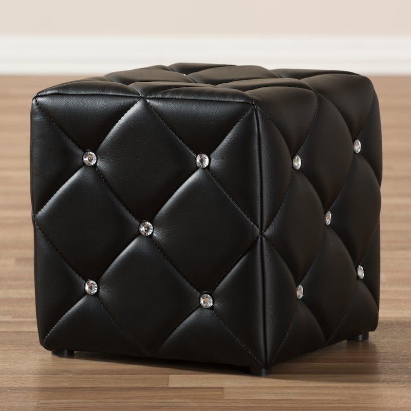 Contemporary Faux Leather Ottoman by Baxton Studio