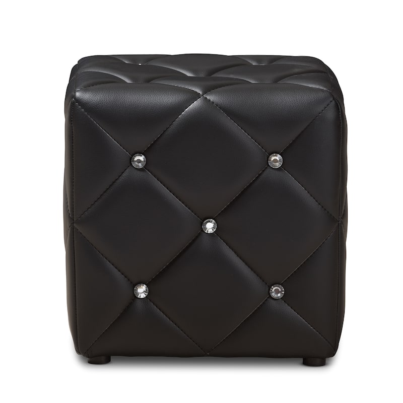 Contemporary Faux Leather Ottoman by Baxton Studio