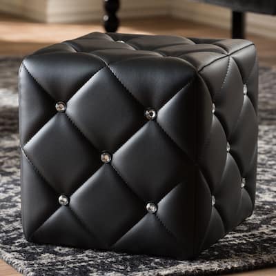 Contemporary Faux Leather Ottoman by Baxton Studio