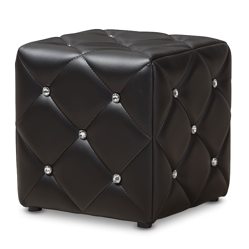 Contemporary Faux Leather Ottoman by Baxton Studio
