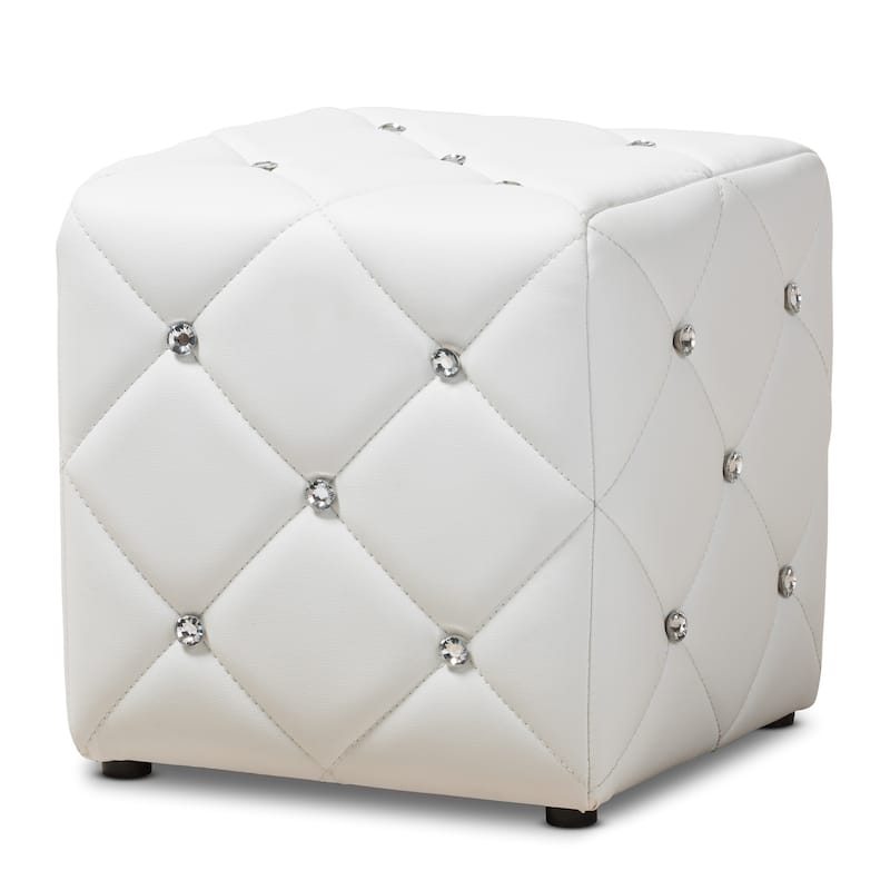 Contemporary Faux Leather Ottoman by Baxton Studio