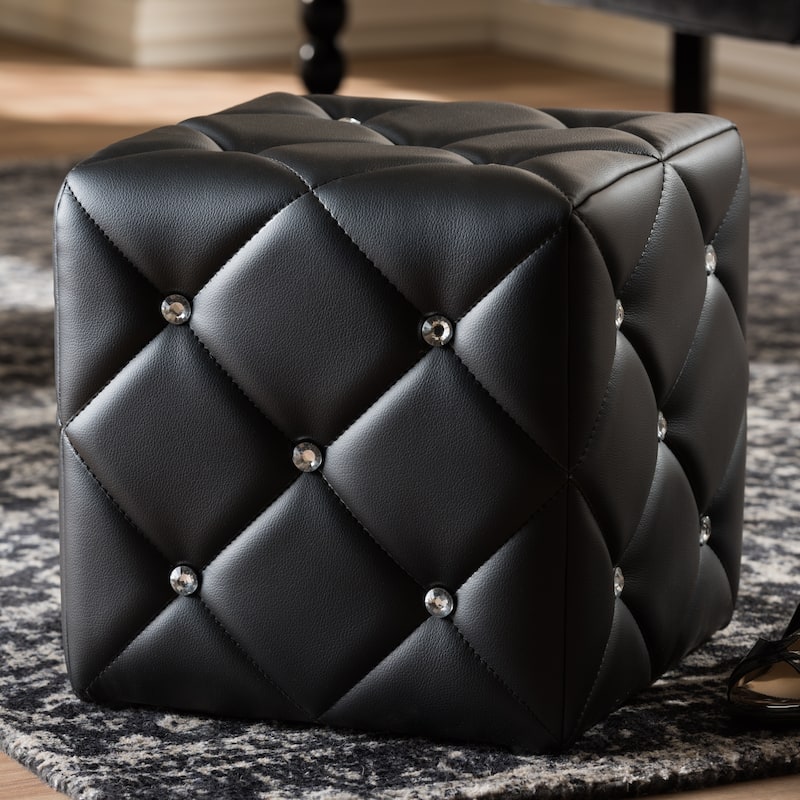 Contemporary Faux Leather Ottoman by Baxton Studio