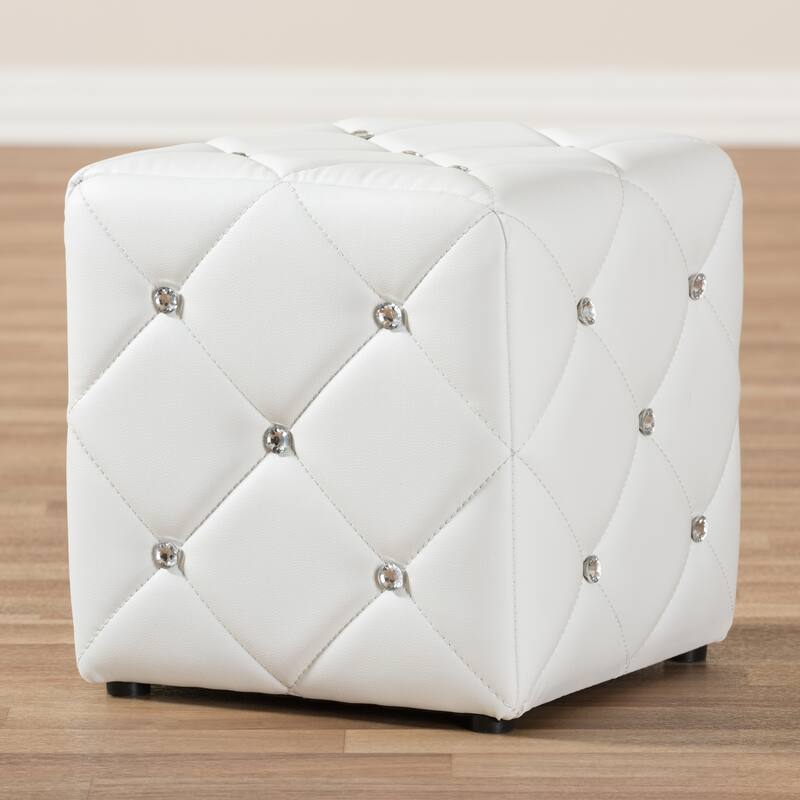 Contemporary Faux Leather Ottoman by Baxton Studio