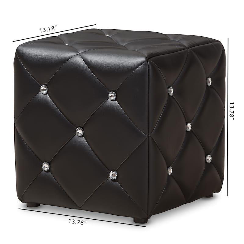Contemporary Faux Leather Ottoman by Baxton Studio