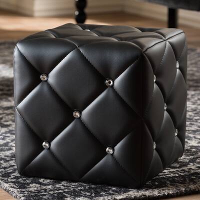 Contemporary Faux Leather Ottoman by Baxton Studio