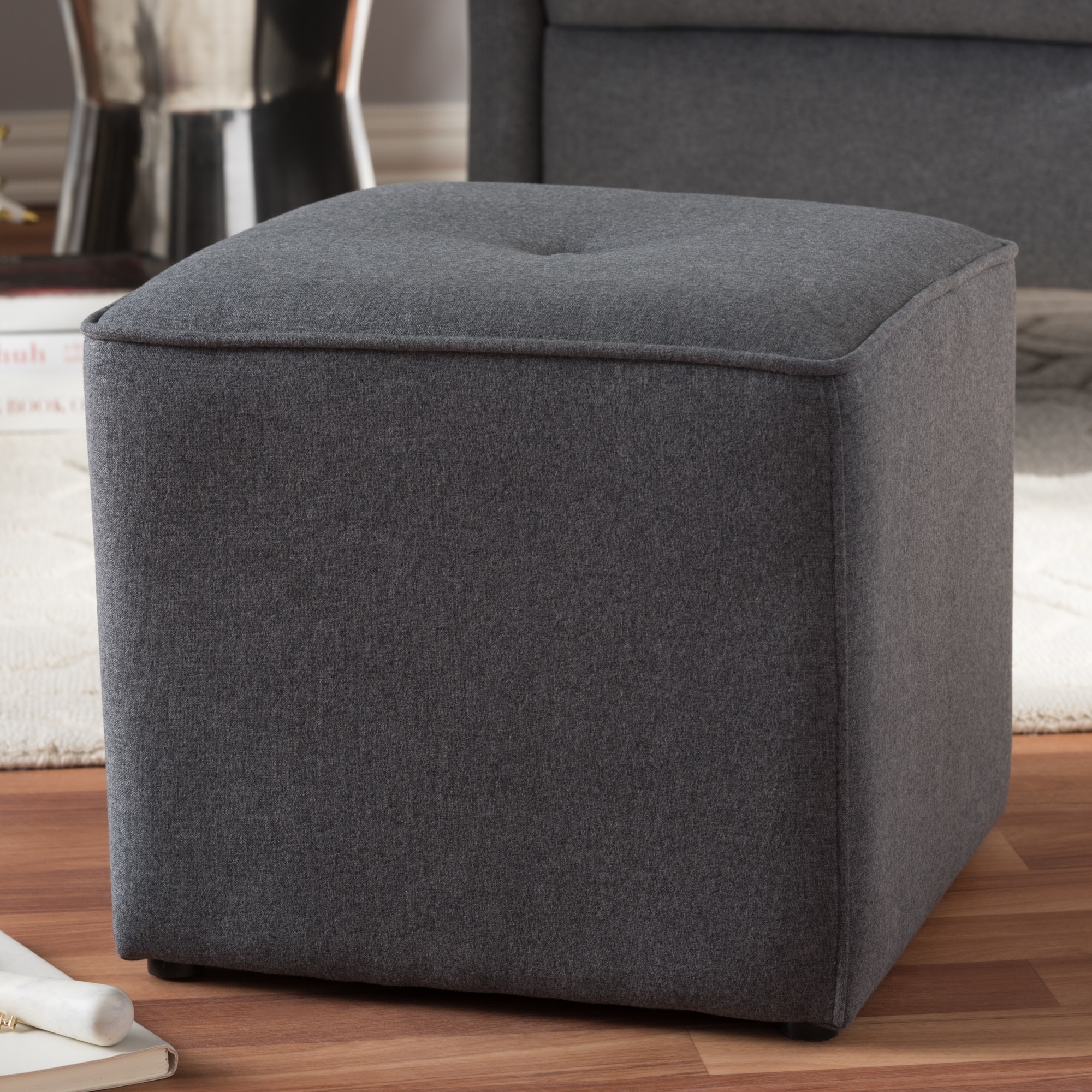 Contemporary Fabric Ottoman by Baxton Studio On Sale Bed Bath