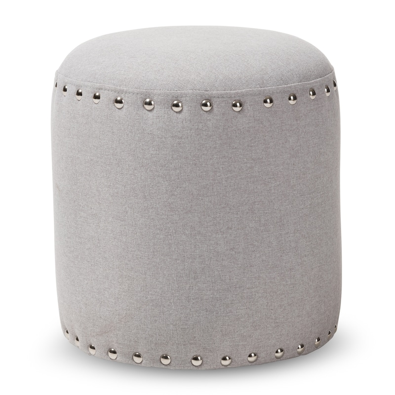 Contemporary Fabric Ottoman by Baxton Studio - Light Grey