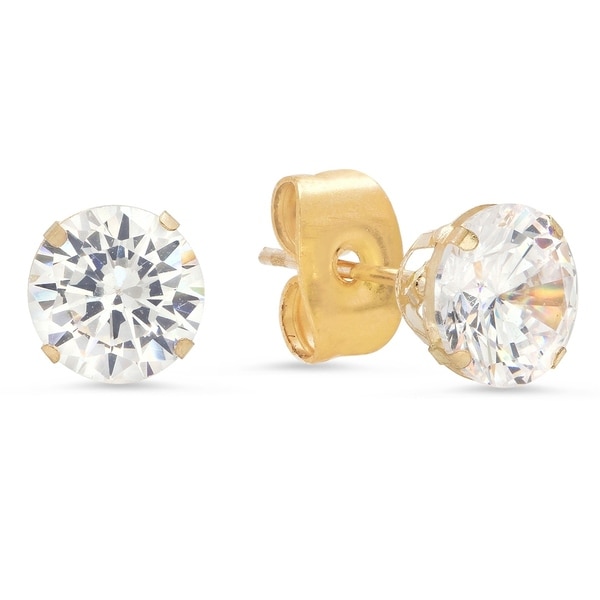 Pori Jewelers 14k Solid Gold Cz Stud Earrings Free Shipping On Pori Jewelers 14k Solid Gold Cz Stud Earrings