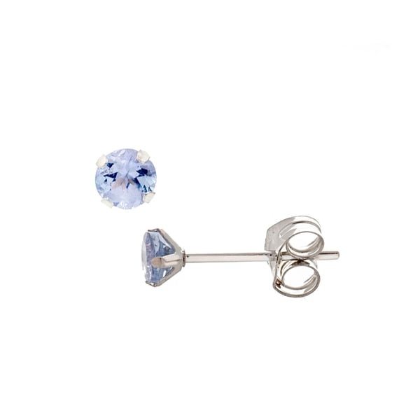 Pori Jewelers 14k Solid White Gold 3mm Round Tanzanite Stud Pori Jewelers 14k Solid White Gold 3mm Round Tanzanite Stud Earrings