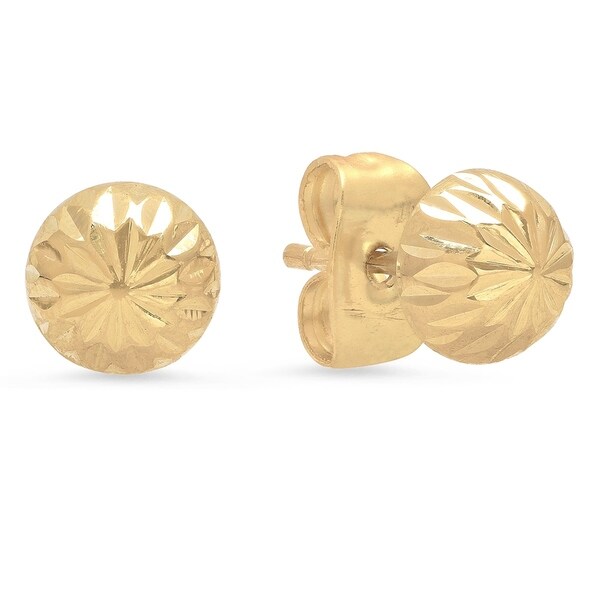 Pori Jewelers 14k Solid Gold Diamond Cut Half Ball Stud Pori Jewelers 14k Solid Gold Diamond Cut Half Ball Stud Earrings