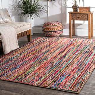 9 X 10 Rugs Area For Less Nuloom Casual Handmade Braided Cotton Jute Area Rug 8 X 10