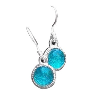 Handmade Recycled Reclaimed Vintage Aquamarine Mason Jars Glass Color Dot Earrings (United States)