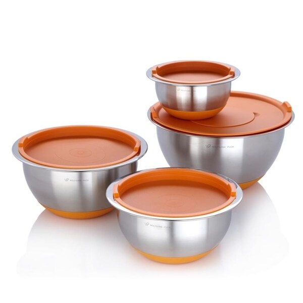 wolfgang puck stainless steel mixing bowls with lids