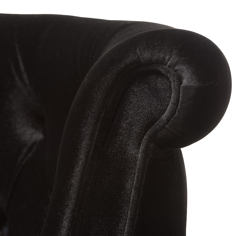 Contemporary Black Velvet Fabric Loveseat by Baxton Studio