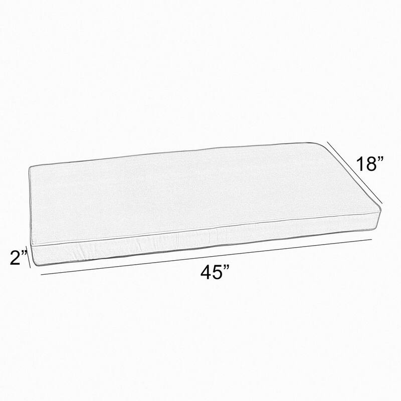 Sunbrella Canvas Brown Indoor/ Outdoor Bench Cushion 37" to 48"