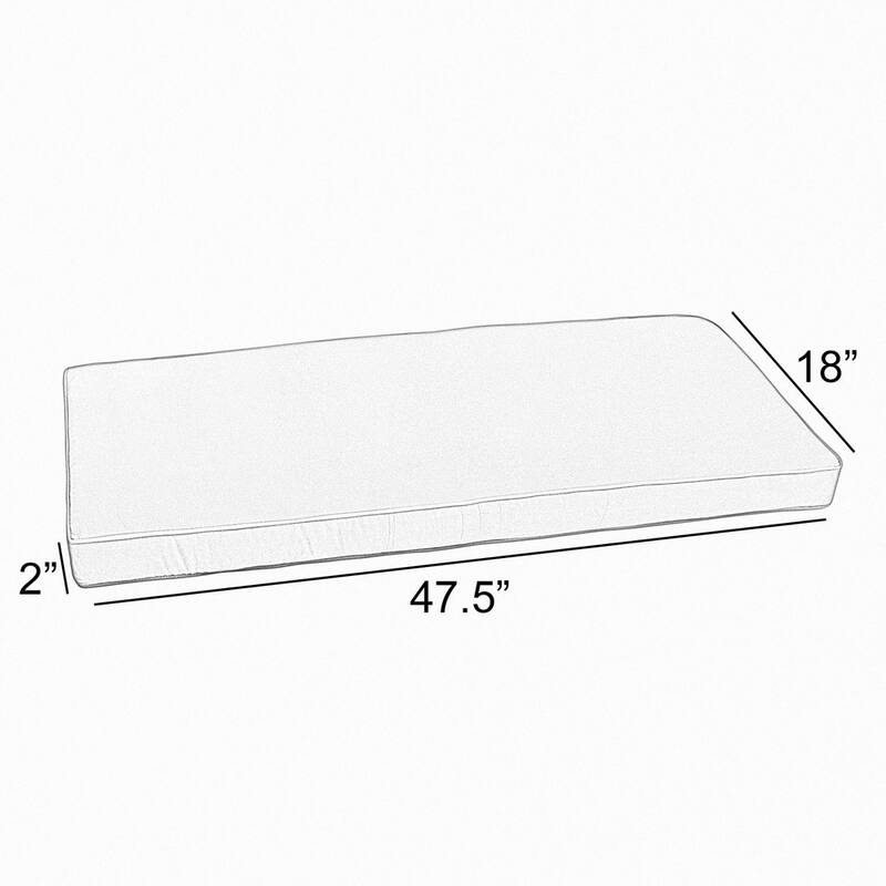 Sunbrella Canvas Brown Indoor/ Outdoor Bench Cushion 37" to 48"