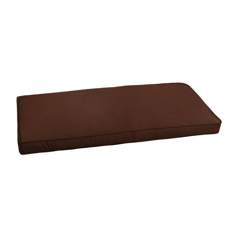 Sunbrella Canvas Brown Indoor/ Outdoor Bench Cushion 37" to 48"
