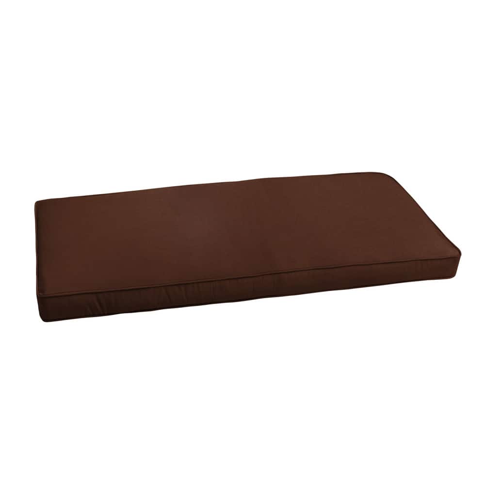 Sunbrella Canvas Brown Indoor/ Outdoor Bench Cushion 37" to 48"