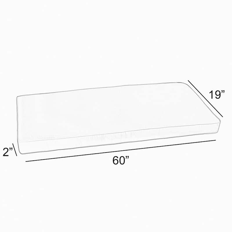 Sunbrella Taupe w/ Ivory Indoor/ Outdoor Bench Cushion 55" to 60"