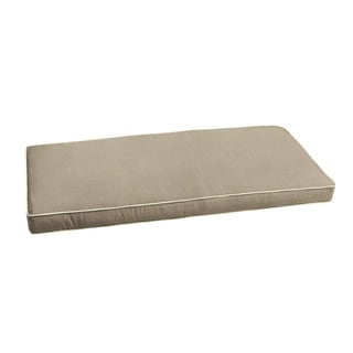 Sunbrella Taupe w/ Ivory Indoor/ Outdoor Bench Cushion 37" to 48"