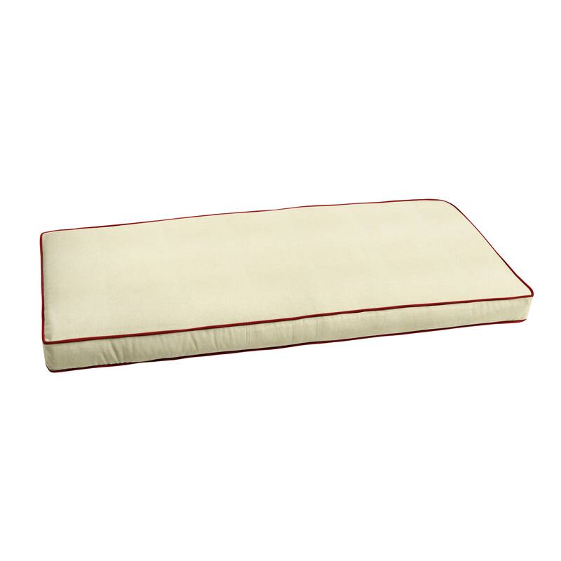 Sunbrella Ivory w/ Jockey Red Indoor/ Outdoor Bench Cushion 55" to 60"