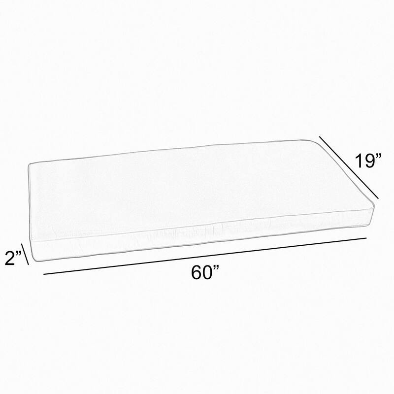 Sunbrella Ivory w/ Jockey Red Indoor/ Outdoor Bench Cushion 55" to 60"