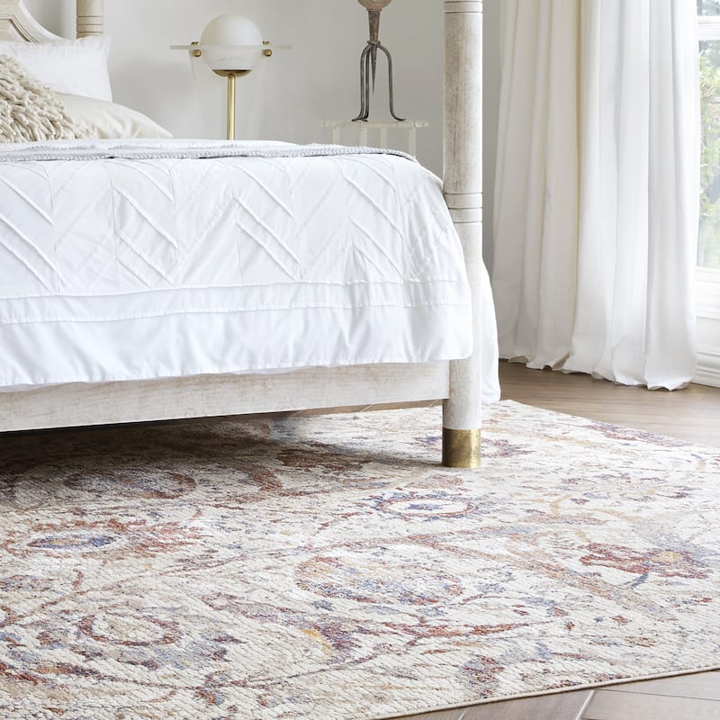 Alexander Home Traditional Mosaic Floral Spray Area Rug