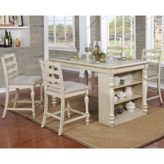 Shop Furniture of America Reln Transitional White 5-piece Counter Dining Set - On Sale - Free ...