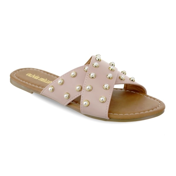 pearl studded slides