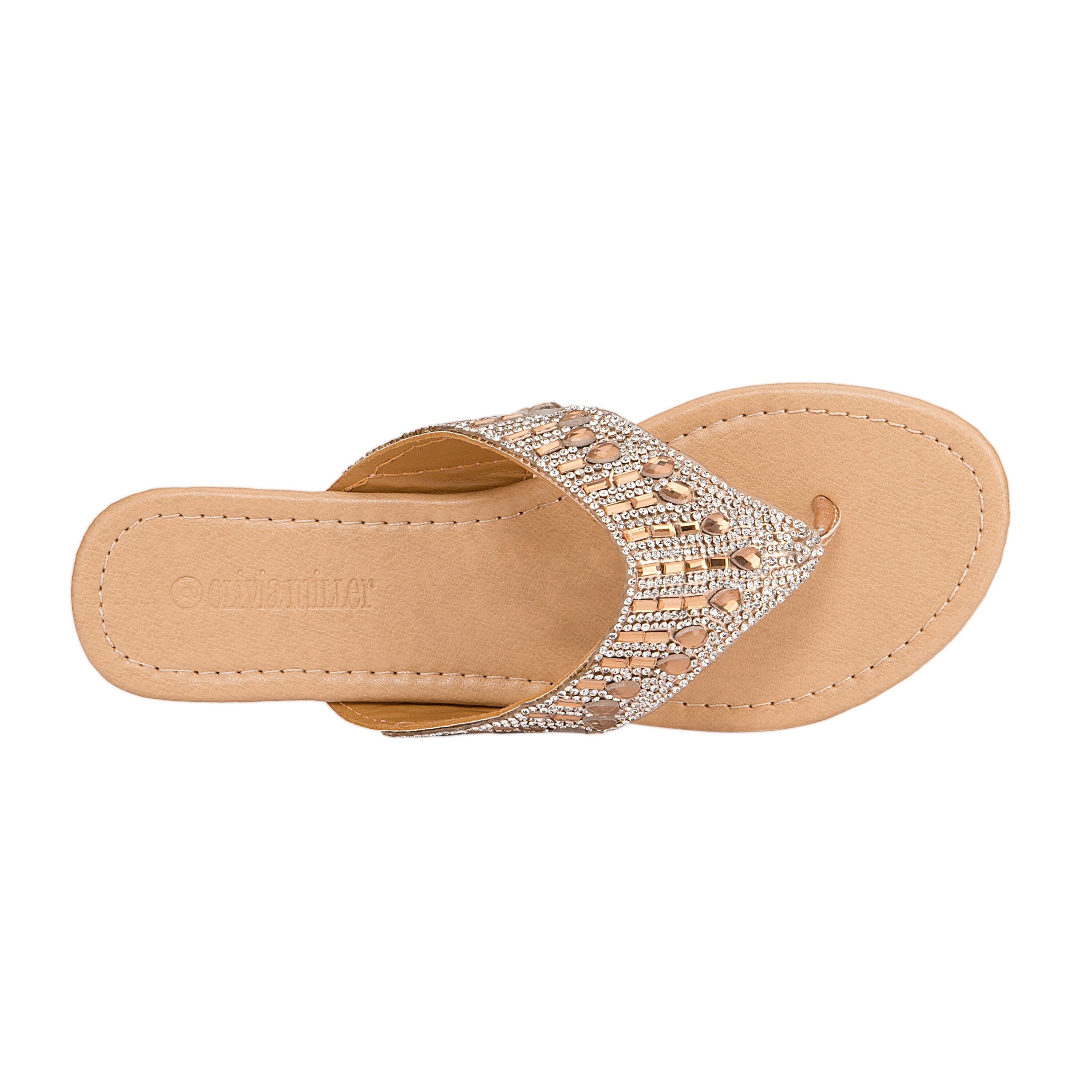 olivia miller rhinestone flip flops