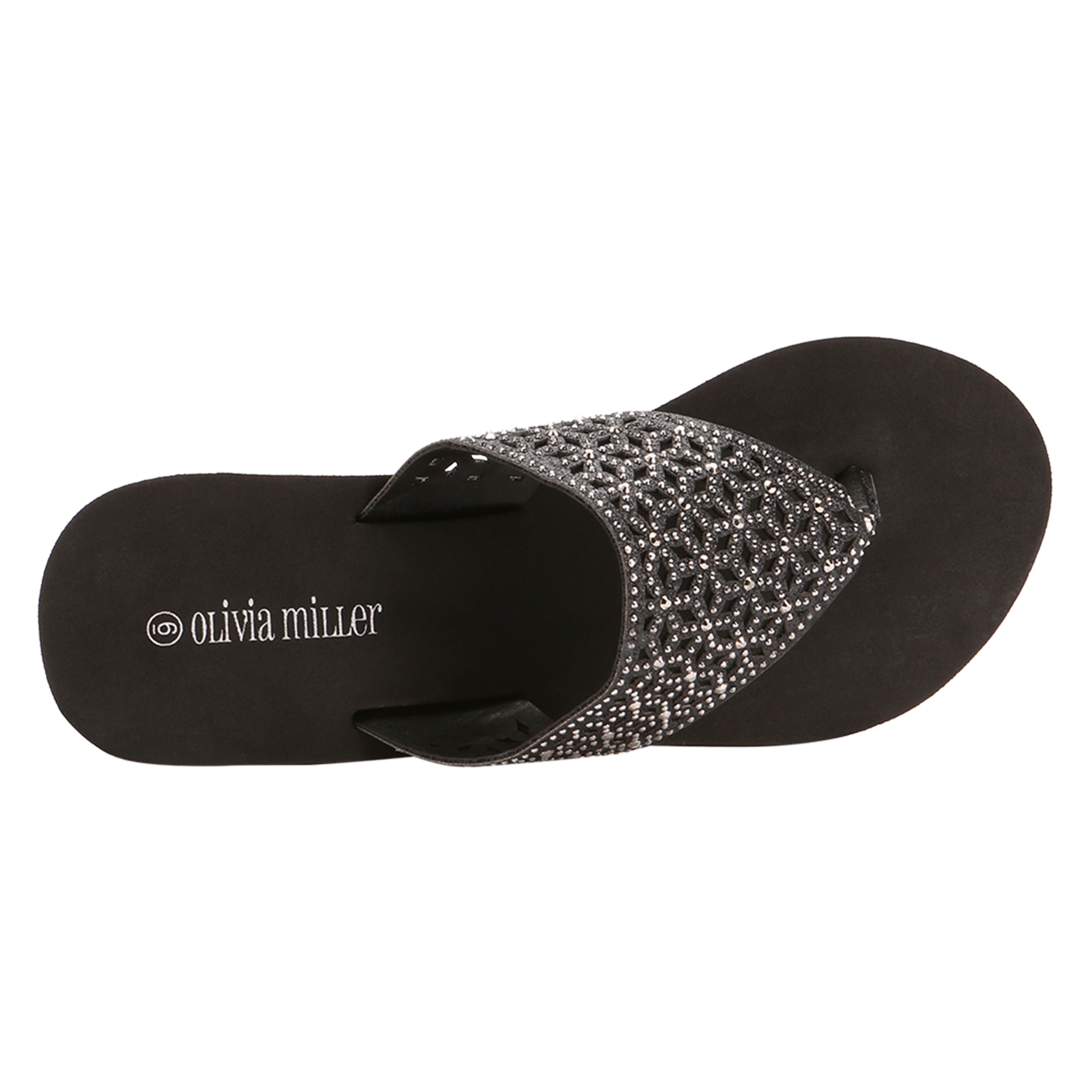 olivia miller rhinestone flip flops