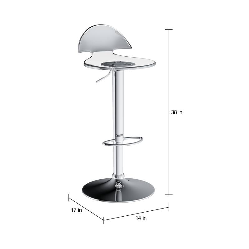 Porch & Den Channery Clear Acrylic Bar Stool