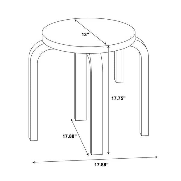 Porch & Den Munroe Natural Stool (Set of 4)