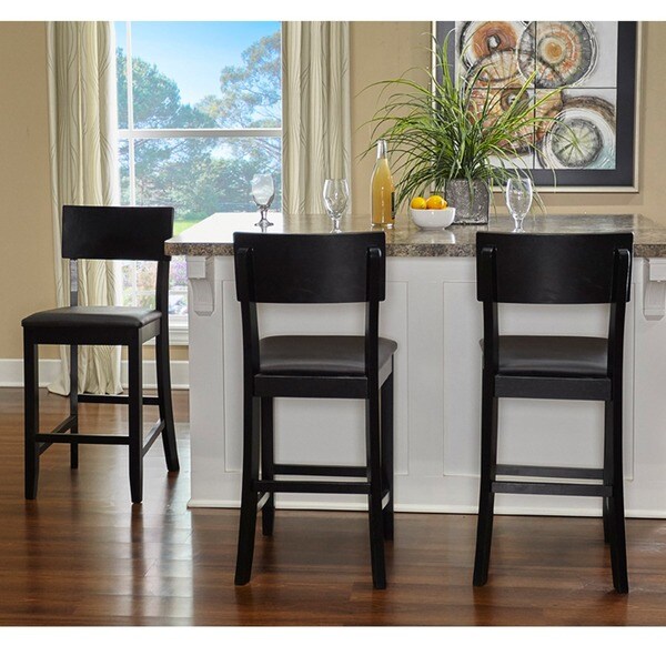 Porch & Den Aldersey Black Stationary Counter Stool