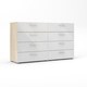 preview thumbnail 37 of 79, Porch & Den Angus Space-saving 8-Drawer Double Dresser Oak Structure/White High Gloss