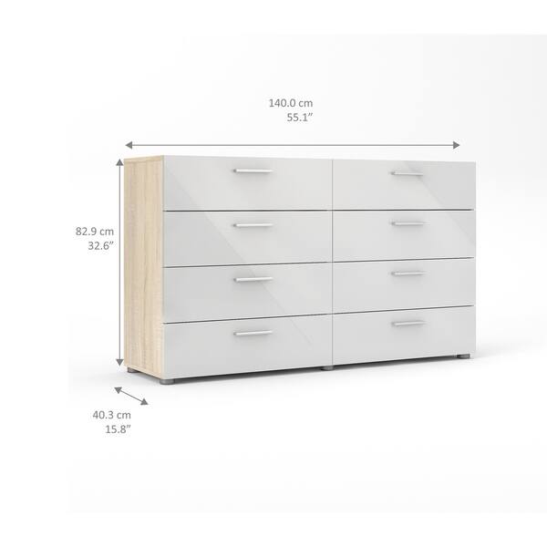 Shop Porch Den Angus Space Saving Foiled Surface 8 Drawer Double