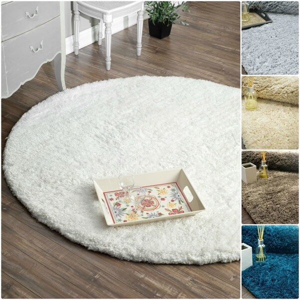 Silver Orchid Rita Handmade Solid Soft Plush Shag Rug - 6'