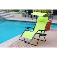 Havenside Home Garden City Oversized Zero Gravity Chair with Sunshade and Drink Tray