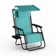 Havenside Home Garden City Oversized Zero Gravity Chair with Sunshade and Drink Tray - Thumbnail 1