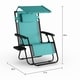 Havenside Home Garden City Oversized Zero Gravity Chair with Sunshade and Drink Tray - Thumbnail 3