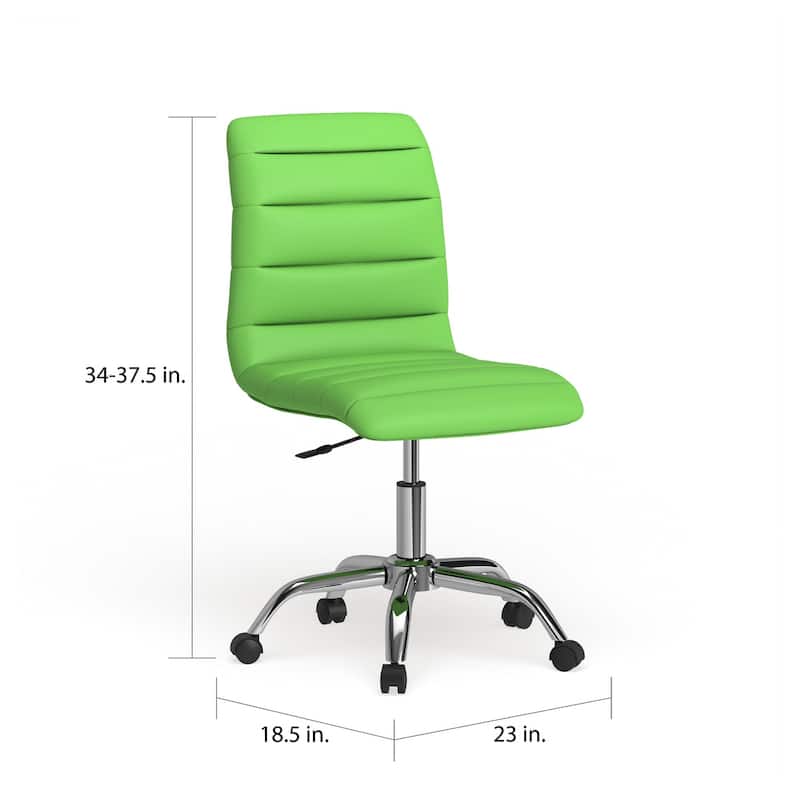 Ripple Armless Mid Back Vinyl Office Chair