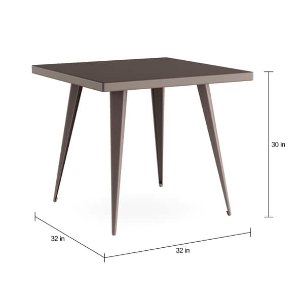 Carbon Loft Swan Industrial Square Metal Dining Table