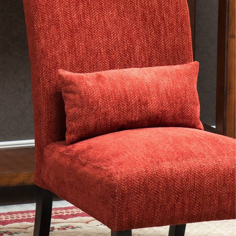 Porch & Den Vista Armless Chenille Accent Chair w/ Kidney Pillow