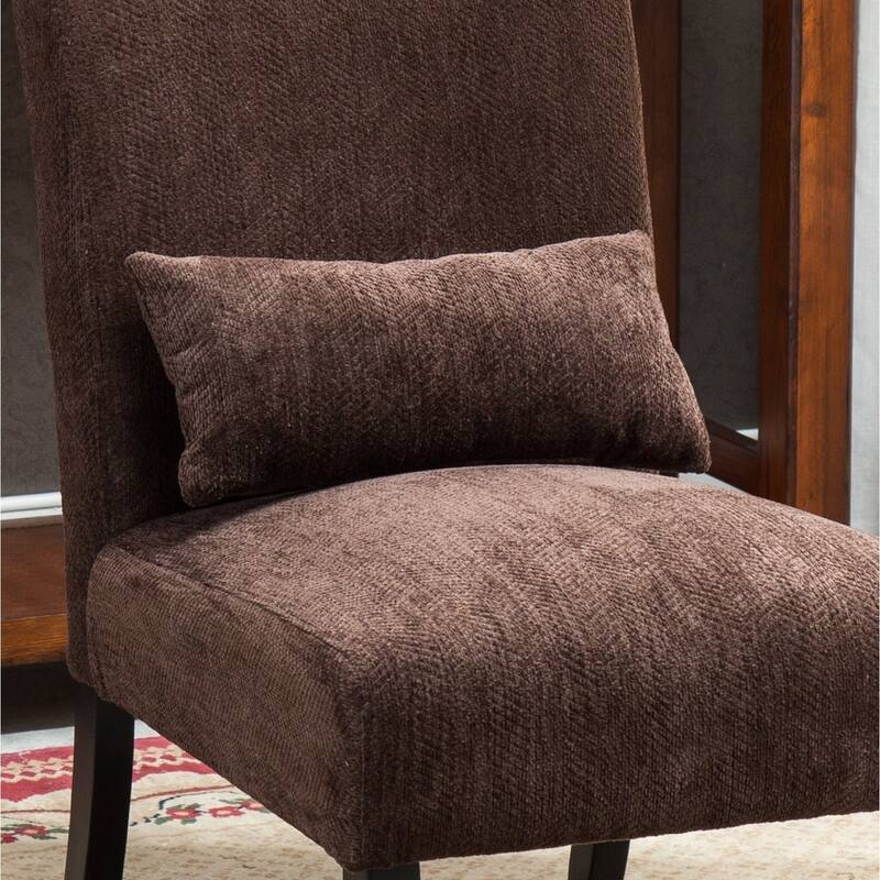 Porch & Den Vista Armless Chenille Accent Chair w/ Kidney Pillow