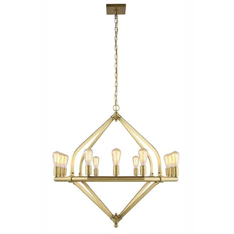 Royce Edge 12-Light Pendant (Burnished Brass, Bronze, Polished Nickel)